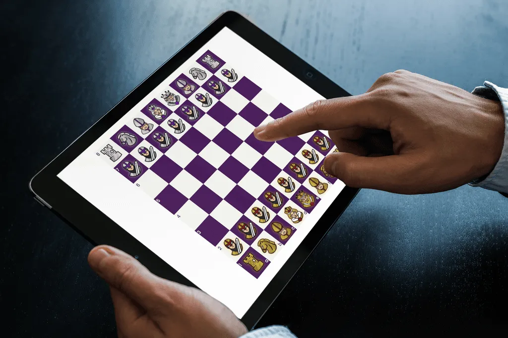 Chess player concentrating